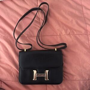 Black mini Hermes purse